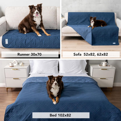 Waterproof Couch Cover for Dogs, Reversible Furniture Cover Sofa Protector for Pet Cat Bed, Washable Blanket Dog Cover for Couch Seat