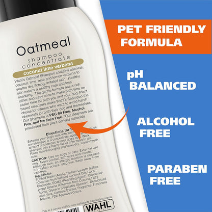 Dry Skin & Itch Relief Pet Shampoo for Dogs – Oatmeal Formula with Coconut Lime Verbena Scent & Pet Friendly Formula, 24 Oz 