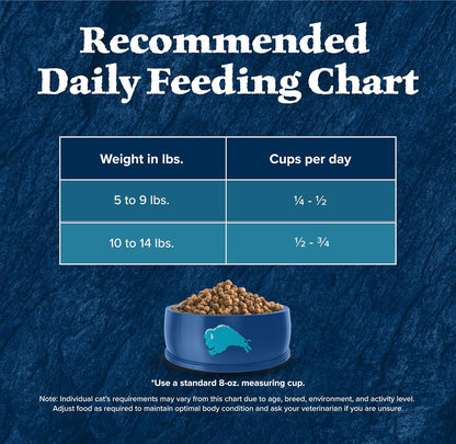 Blue Buffalo Wilderness Natural High Protein, Grain Free Dry Food for Adult Cats, Salmon - 11 lbs