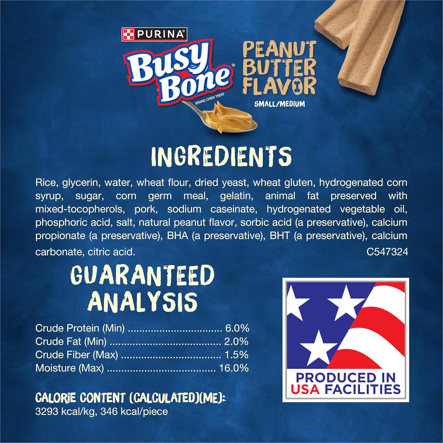 Purina Busy Bone Adult Dog Chew Bone Treats, Peanut Butter 
