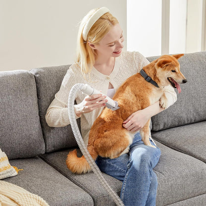 Pet Grooming Vacuum Kit, Professional Dog Grooming Clippers with 2.5L Cup, 3 Suction Modes, Cordless Clippers, 5 Groomer Tools, Low Noise Pet Hair Trimmer 