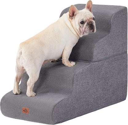 Curved Dog Stairs Ramp for High Beds 28.7" H, 5-Step Dog Steps for Small Dogs and Cats, Pet Stairs for High Bed Climbing, Non-Slip Balanced Pet Step