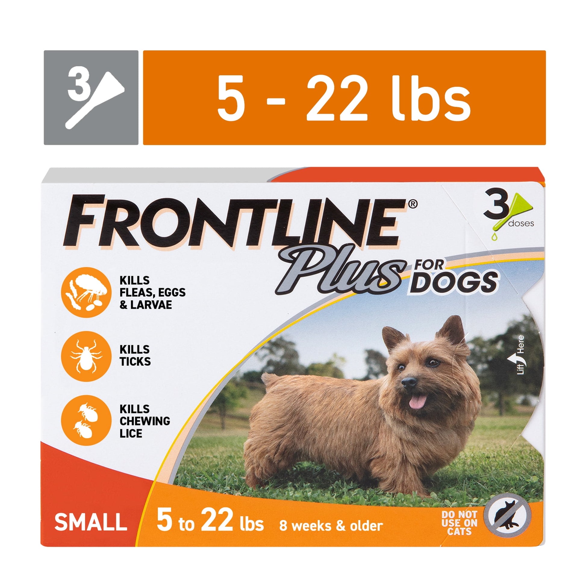 plus for Dogs Flea & Tick Small Breed Dog Spot Treatment, 5 - 22 Lbs, 3 Count