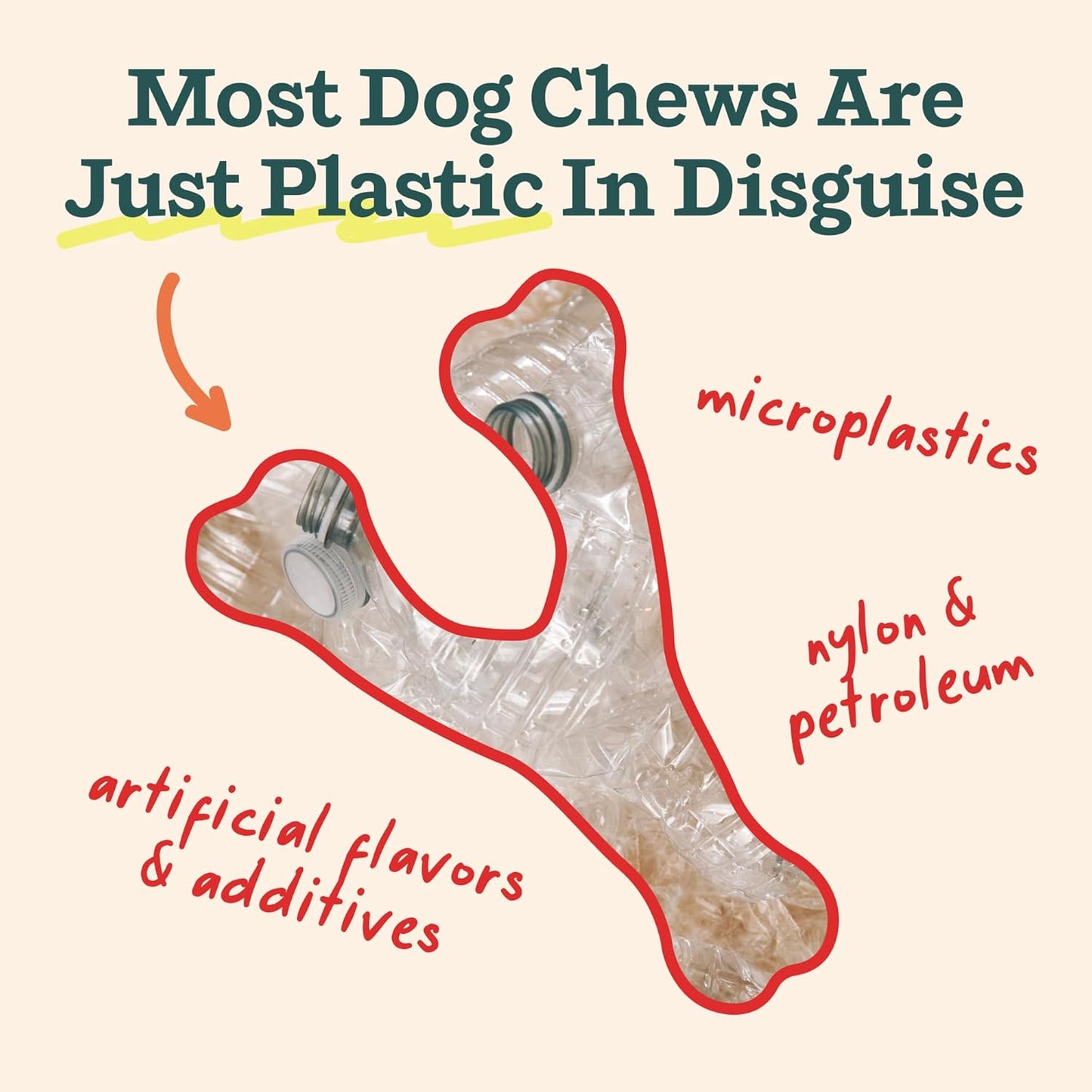 Honestchew Dog Toy Infinity - Durable Dog Chews - Made with Natural, Plant-Based Ingredients - Splinter-Resistant - Safer than Dog Bones - Medium