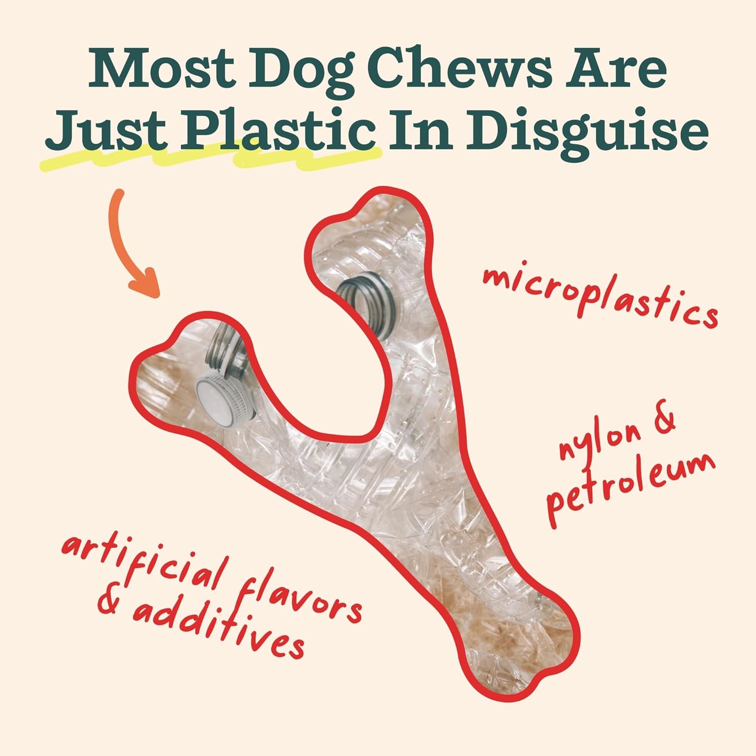 Honestchew Dog Toy Infinity - Durable Dog Chews - Made with Natural, Plant-Based Ingredients - Splinter-Resistant - Safer than Dog Bones - Medium