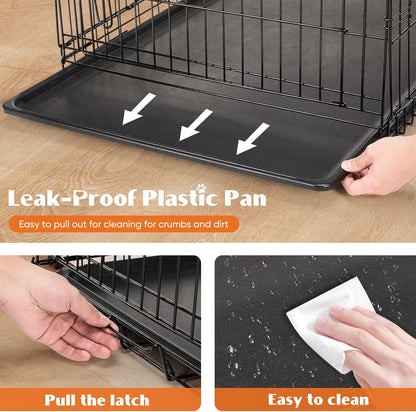 Sweetcrispy 36 Inch Dog Crate, Medium Dog Cage, Foldable Puppy Pet Kennel