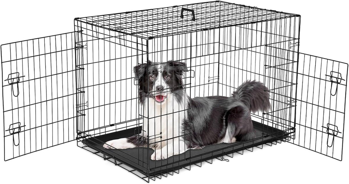 Sweetcrispy 36 Inch Dog Crate, Medium Dog Cage, Foldable Puppy Pet Kennel