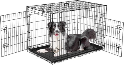 Sweetcrispy 36 Inch Dog Crate, Medium Dog Cage, Foldable Puppy Pet Kennel