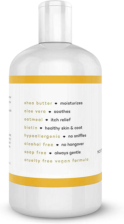 Skin-Friendly, Oatmeal Dog Shampoo and Conditioner for Dry and Sensitive Skin - Moisturizing Puppy Wash Shampoo, Calming Lavender Scent, 16Oz