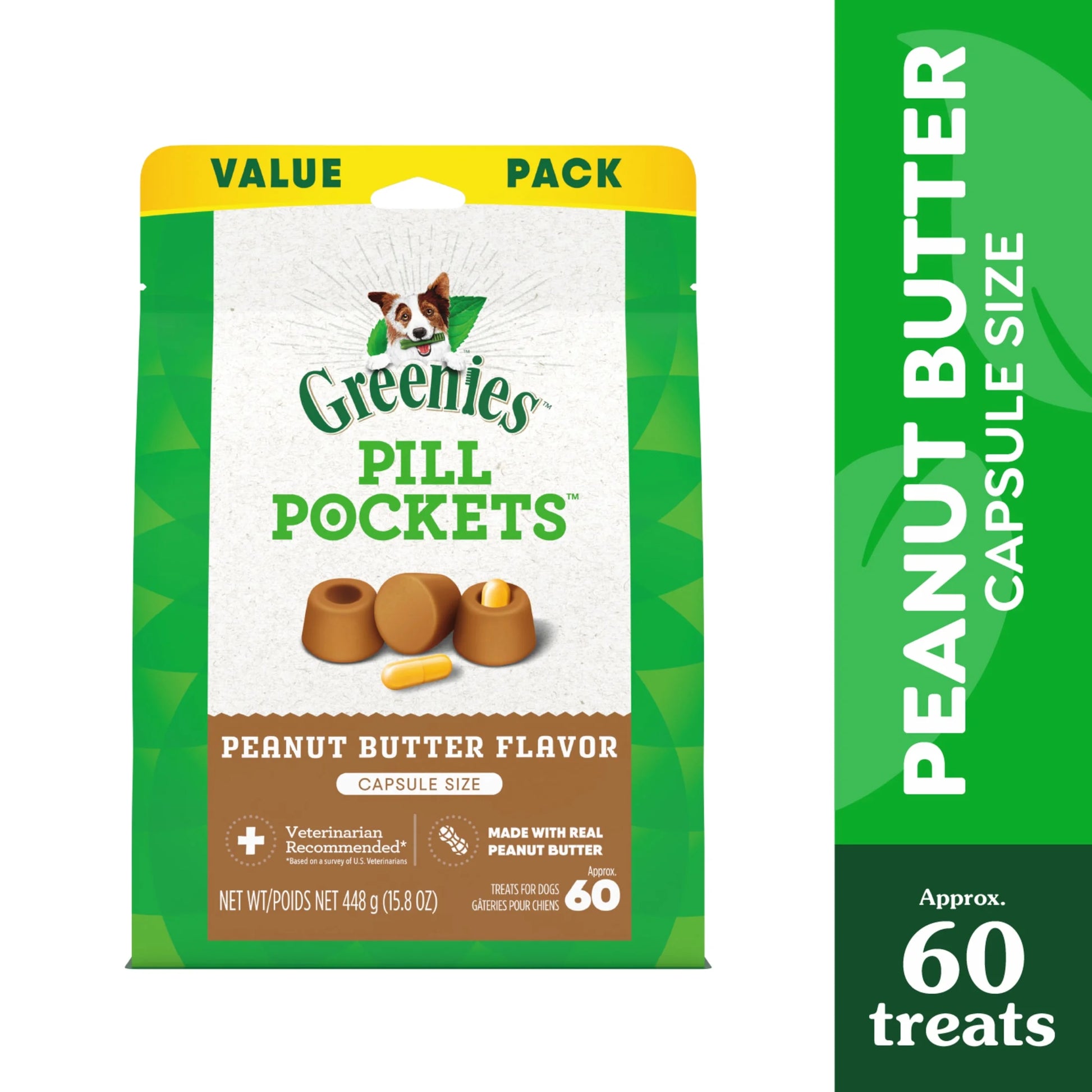 Greenies Pill Pockets for Dogs, Peanut Butter Flavor, Large, 60 Ct.