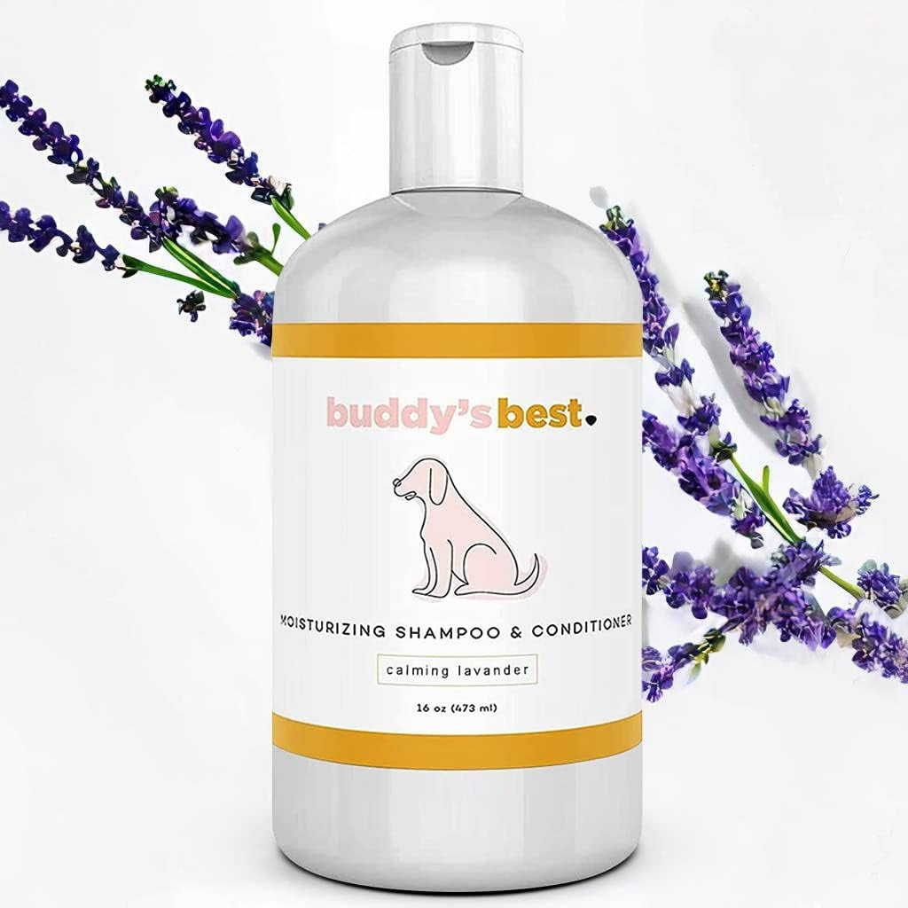 Skin-Friendly, Oatmeal Dog Shampoo and Conditioner for Dry and Sensitive Skin - Moisturizing Puppy Wash Shampoo, Calming Lavender Scent, 16Oz