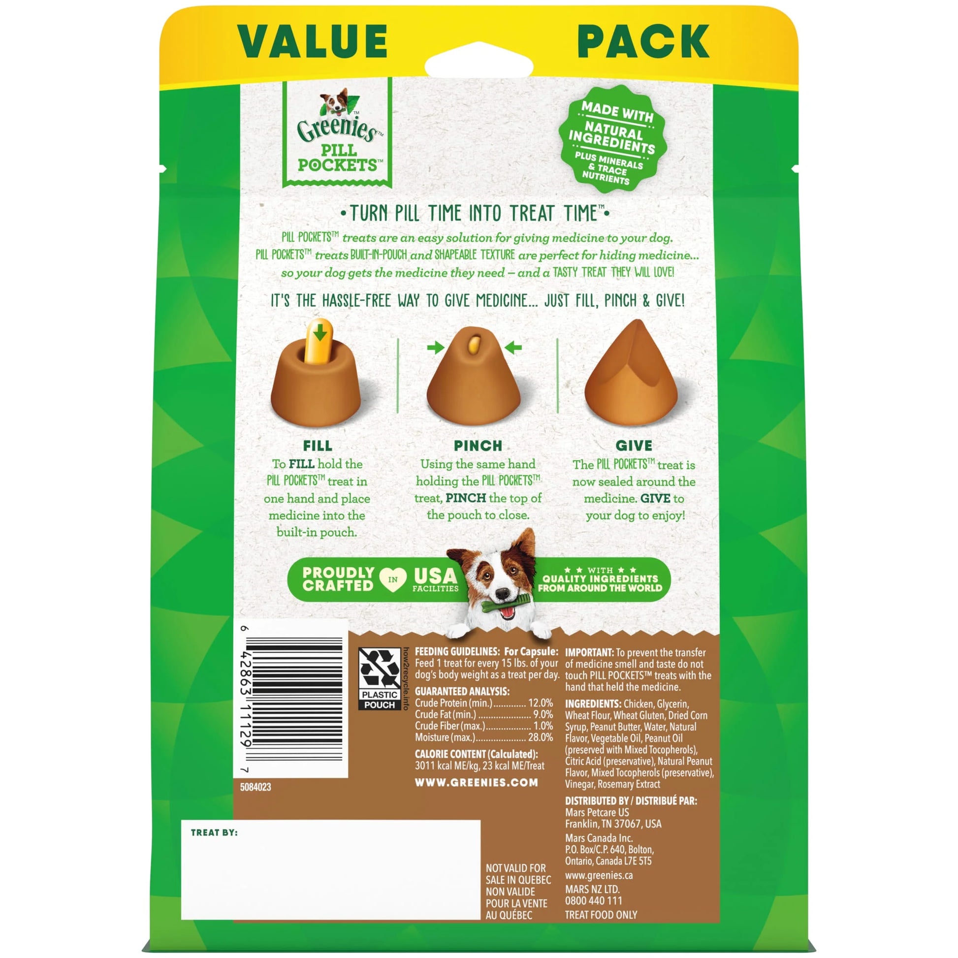Greenies Pill Pockets for Dogs, Peanut Butter Flavor, Large, 60 Ct.