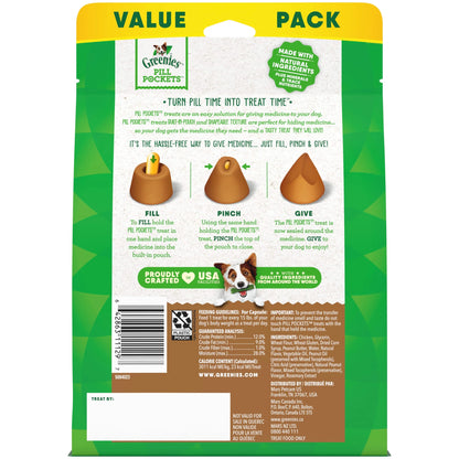 Greenies Pill Pockets for Dogs, Peanut Butter Flavor, Large, 60 Ct.