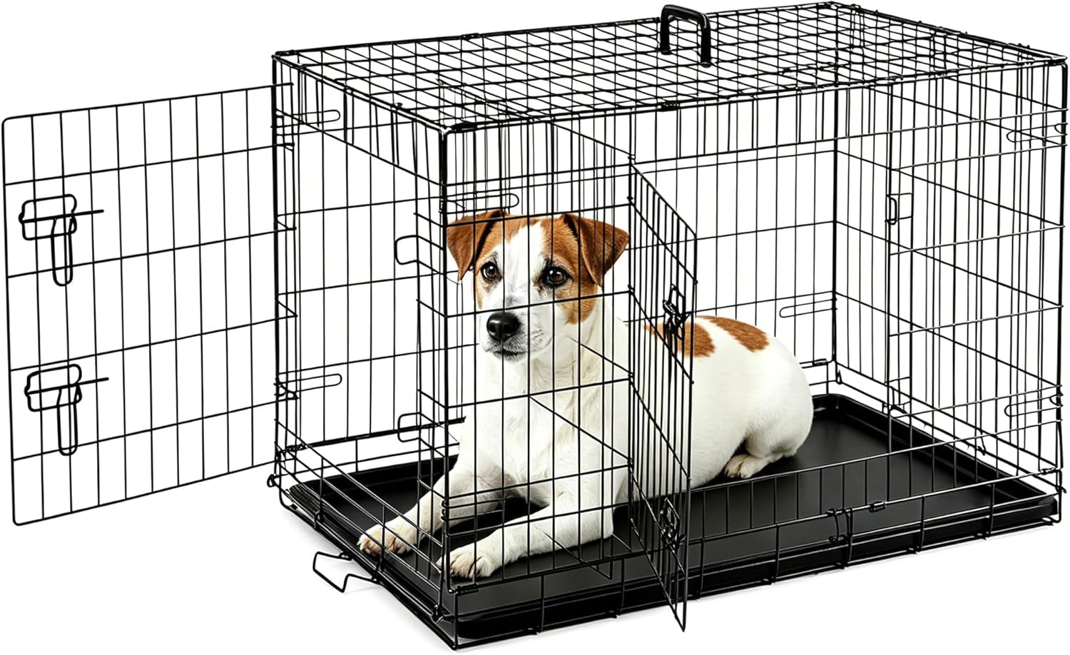 Sweetcrispy 36 Inch Dog Crate, Medium Dog Cage, Foldable Puppy Pet Kennel