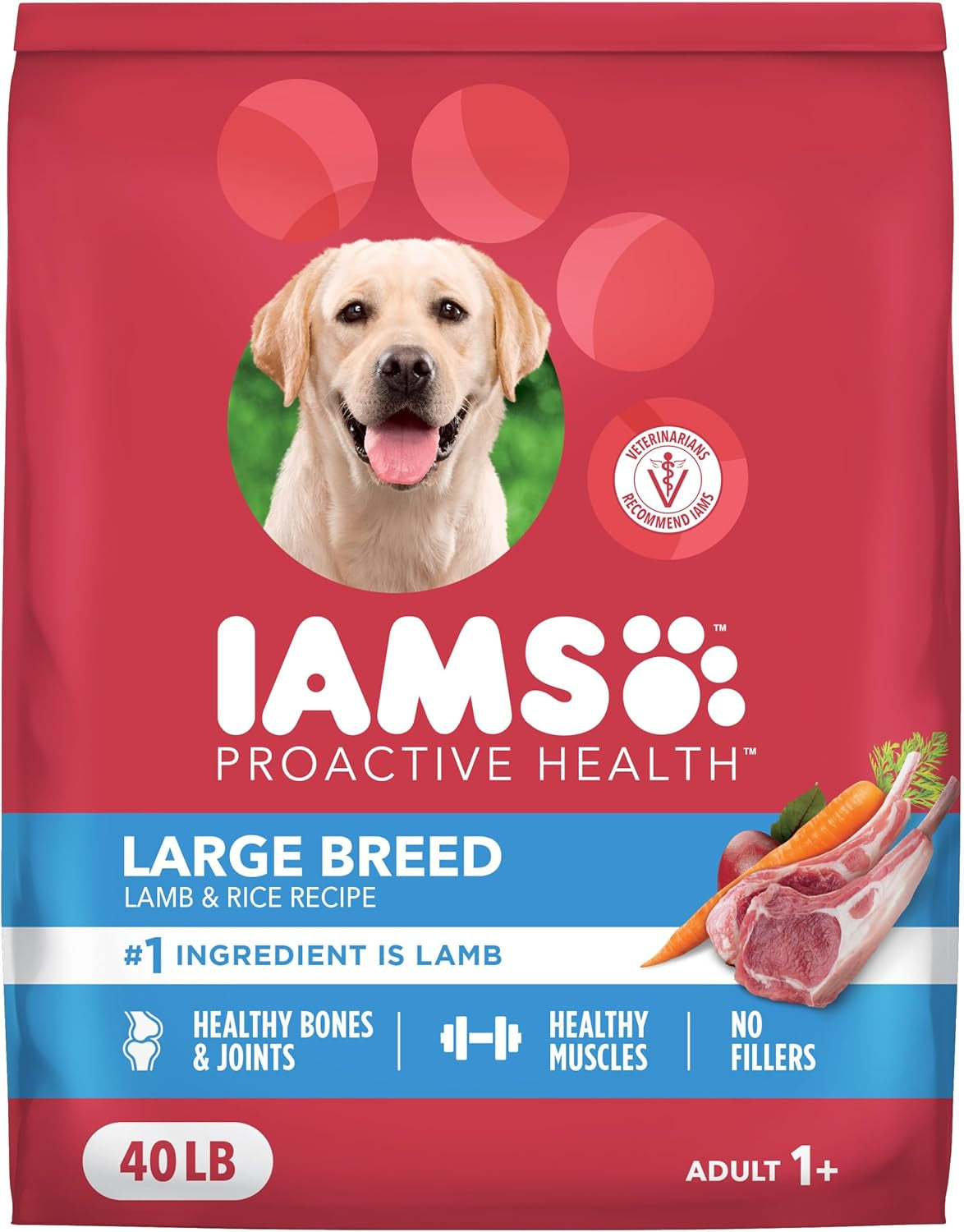 IAMS Proactive Health Large Breed Adult Dry Dog Food Chicken & Whole Grain Recipe