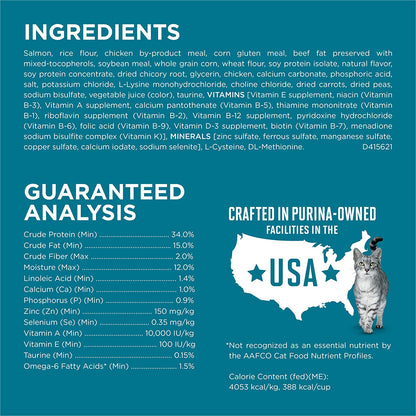 Purina ONE Natural Dry Cat Food, Tender Selects Blend with Real Salmon 