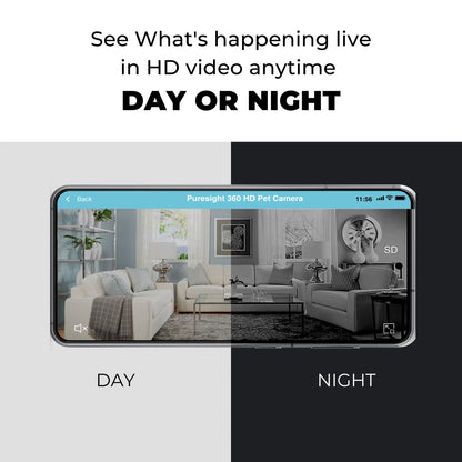 Purrsight 360° Smart Wireless Pet 1080P HD Video Camera 2-Way Audio Mobile App Indoor Security