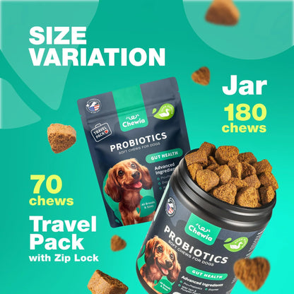 Probiotics for Dogs Gut Health Digestion Immunity Yeast Balance Itchy Skin Allergies Support Dog Probiotic Chews with Digestive Enzymes for Gut Flora Soft Treats with Pumpkin and Yeast Powder