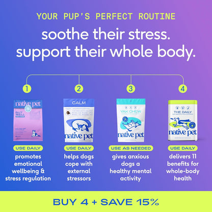 Gutwell Stress Support - Dog Anxiety Relief & Calming Treats - Tasty Food Topper for Dog Stress and Anxiety Relief - 60 Scoops