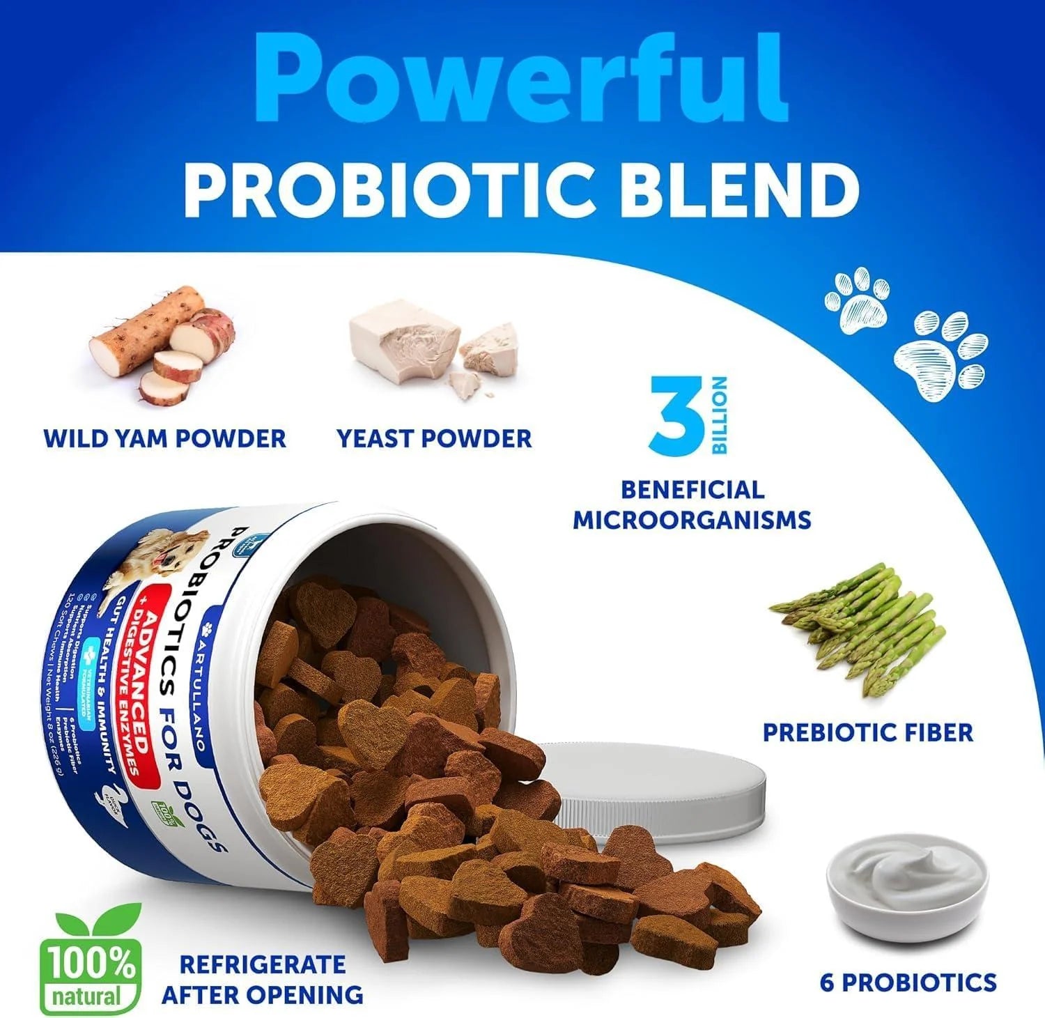 Probiotics for Dogs Support Gut Health Itchy Skin Allergies Immunity Yeast